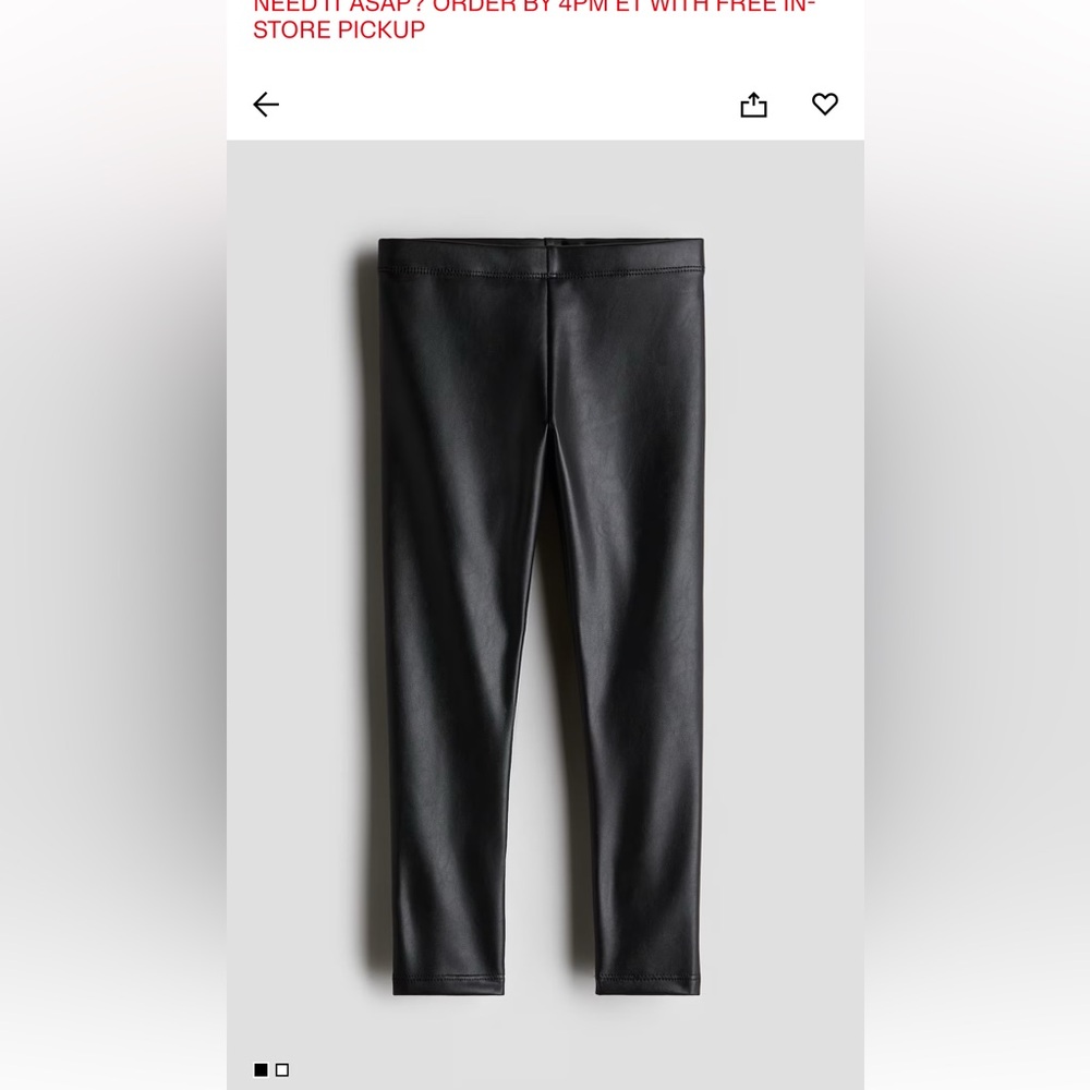 NWT H&M TODDLER FAUX LETTER LEGGINGS SIZE-6
